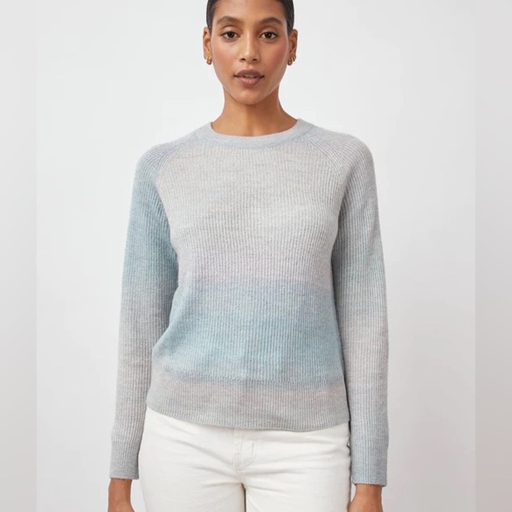 Rails Scoop Neck Sweater in Heathered Blue-Grey